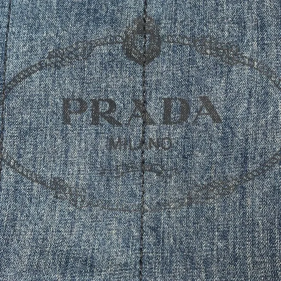 Prada Denim Tote Bag | Authentic | Classic Logo Shopper - Picture 2 of 11